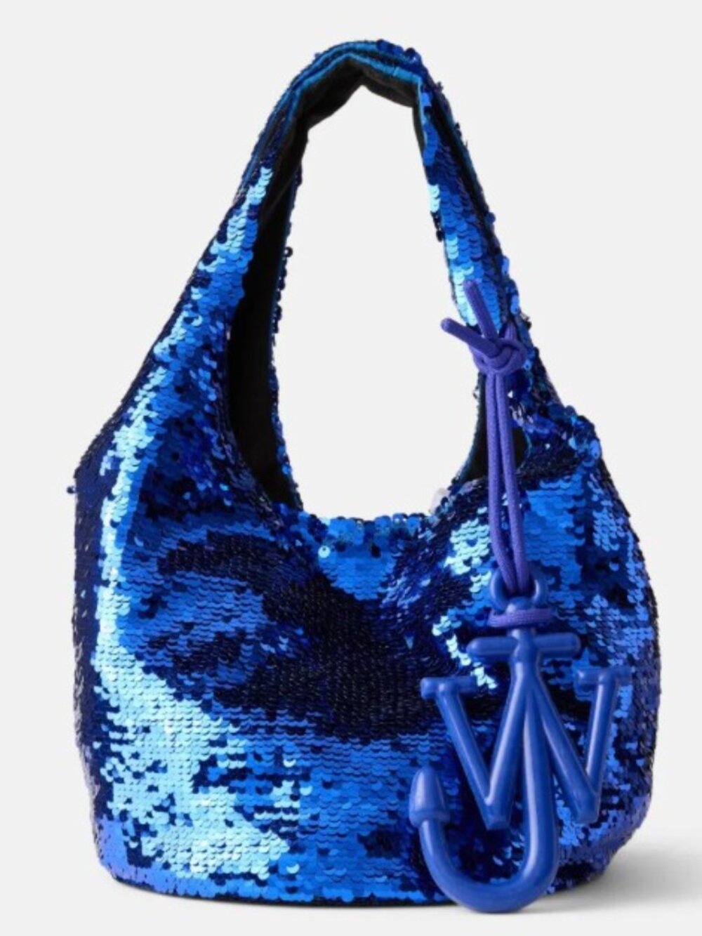 JW Anderson Navy Blue Sequin Shopper Bag
